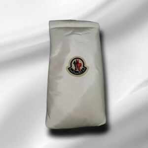 Moncler White Glasses Case with Emblem, AUTH, Unisex Soft Glasses Case
